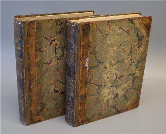 Hogarth, William - Works. Genuine Works, 2 vols, qto, half calf, with frontis portrait, scuffed, foxing,